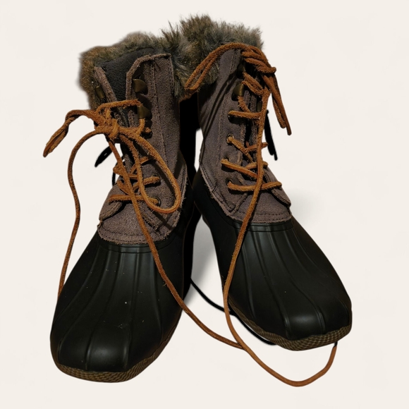 Sperry top-sider faux fur lined waterproof duck boots with leather laces - Picture 4 of 11